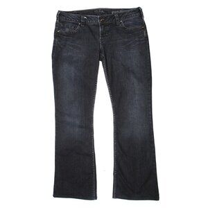 Silver Pioneer Bootcut Flare Jeans Stretch Low-Mid Rise Dark Wash Denim Indigo